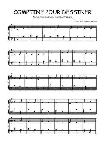 Téléchargez l'arrangement pour piano de la partition de Comptine pour dessiner en PDF